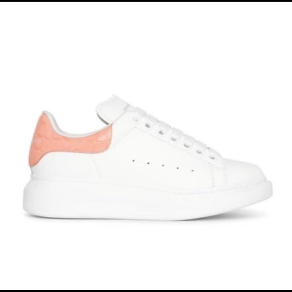 Alexander McQueen brand new never worn white sneakers. Size 39.5 woman = 9.5 US
